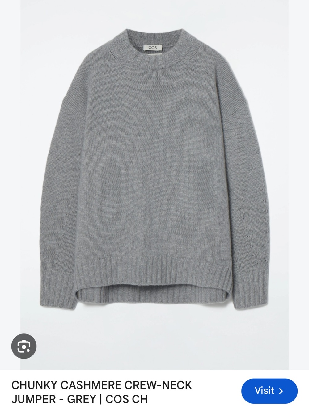 COS Chunky Cashmere Crew Neck Sweater